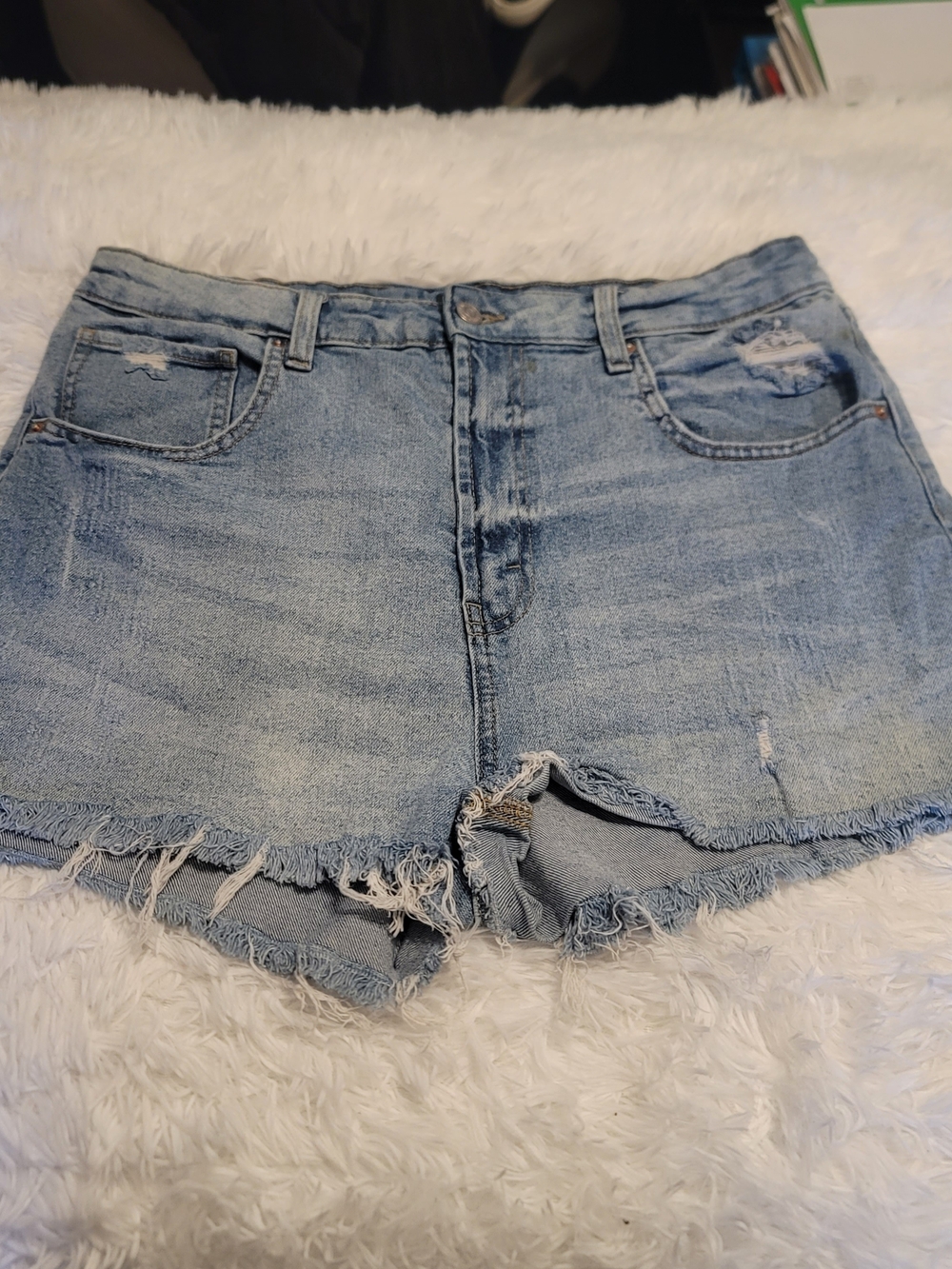 🔥3 For $25 Wild fable Light Wash Distressed High Waist Denim Shorts Size 14